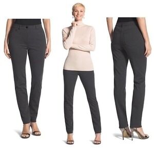 Chicos Peyton So Slimming Pants 1.5 Short 10 Gray Pants Casual Stretch Trousers‎